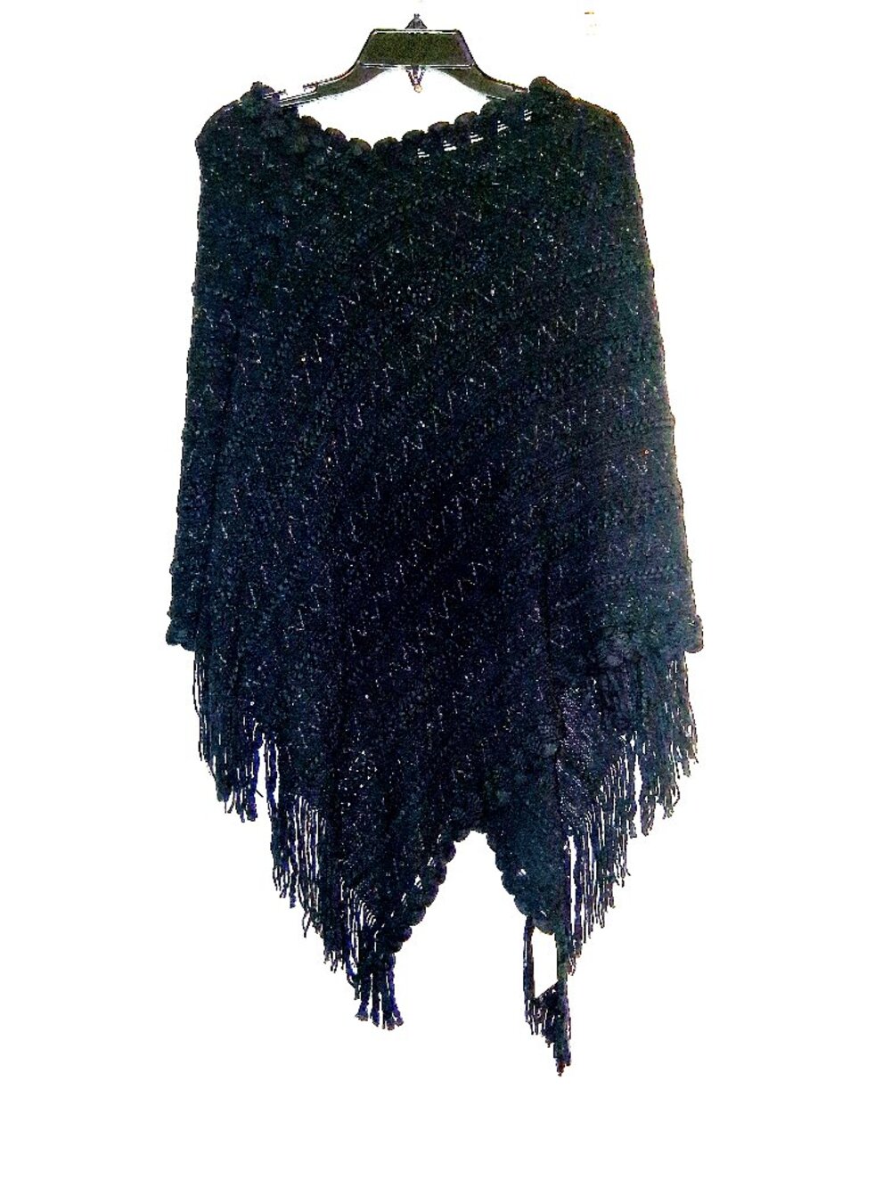 New Fashion Collection Crochet Black Poncho